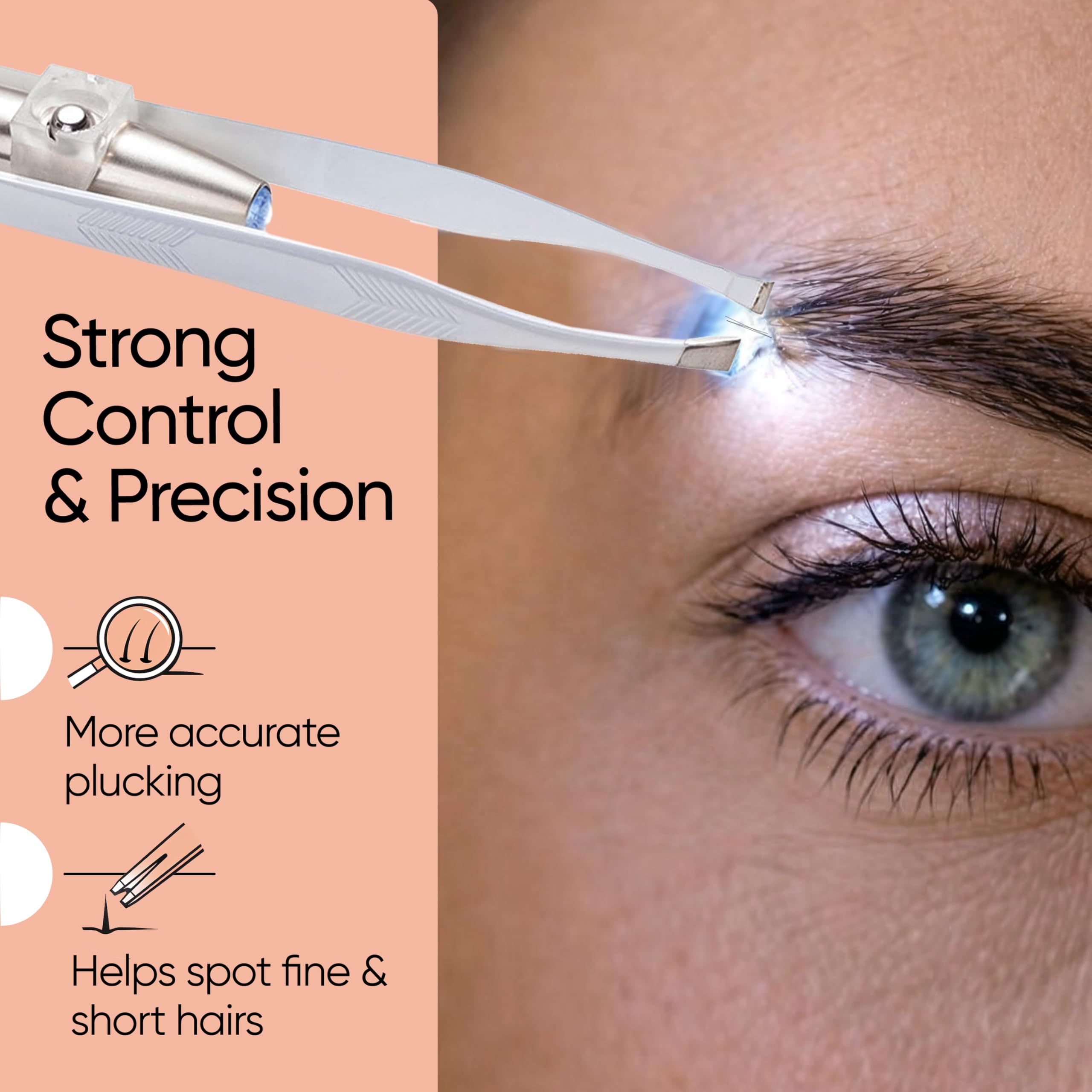LED Lighted Precision Eyebrow Tweezers