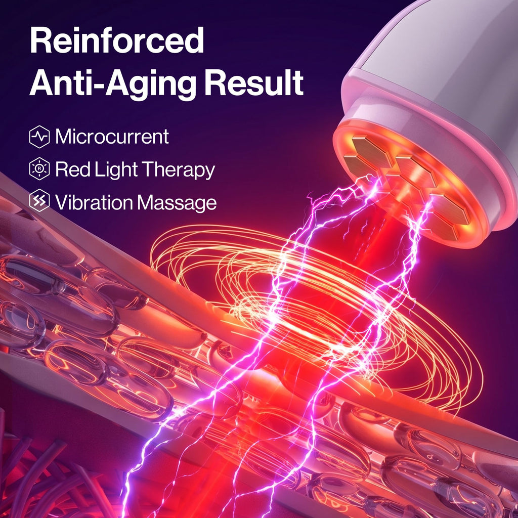 4-in-1 Microcurrent Facial Toning Device with Red Light Therapy