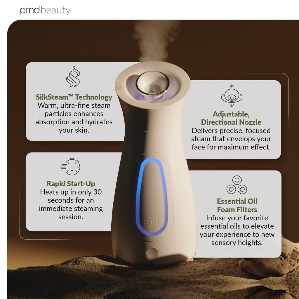 Professional Facial Steamer with Adjustable Nozzle & Essential Oil Filter