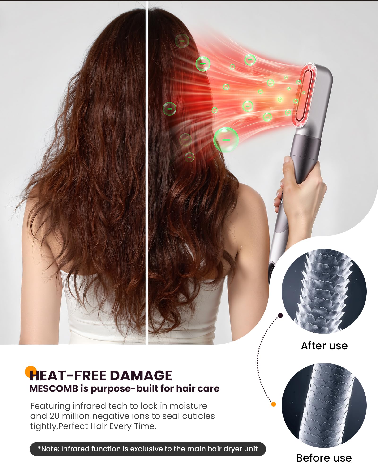 Dual Voltage 6-in-1 Infrared Hot Air Hair Styler for Travel
